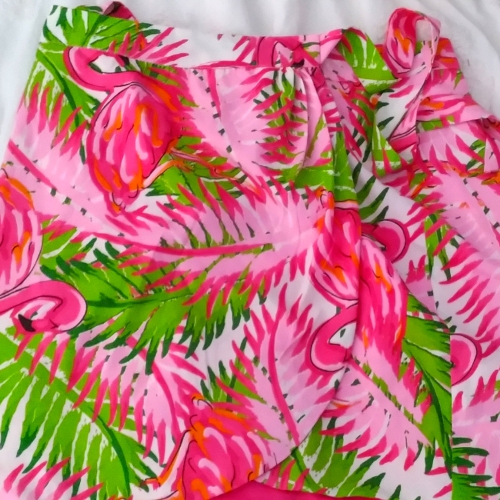 Flamingo wrap skirt